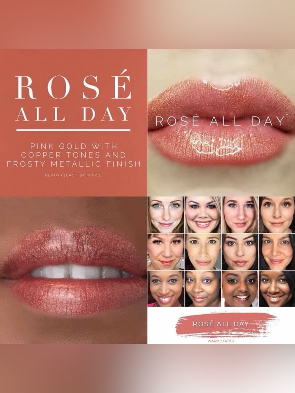 SeneGence Rosé All Day Metallic Lipstick - Pink Gold